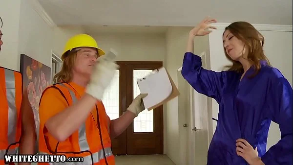 WhiteGhetto Horny Housewife Gangbanged by Construction Workers