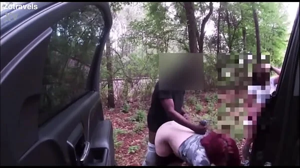 Two Very Horny White Chicks Get Their Asses Clapped By Sexy Black Guy In The Woods