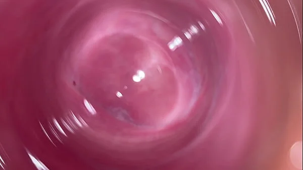 Camera deep inside Mia's teen creamy pussy