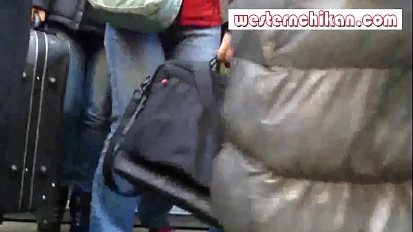 stunning blond teasing men on bus