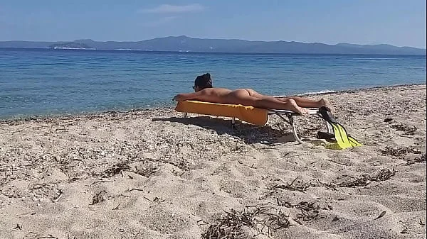 Drone exibitionism on Nudist beach
