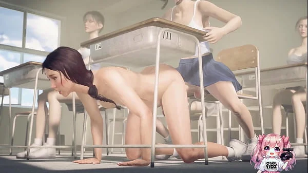 Anime Horny classmates fucking in public classroom