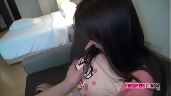 Cute Asian chick has her hairy pussy creampied