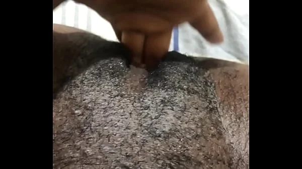 Wet black pussy solo masturbation