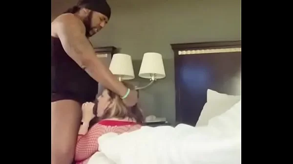 White Slut getting throat fucked by Daddy’s HUGE black dick!!
