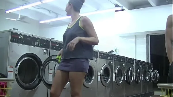 Helena Price Public Laundry Upskirt Flashing Tease! Exhibitionist MILF Vs College Voyeur at the laundry! (Part1)