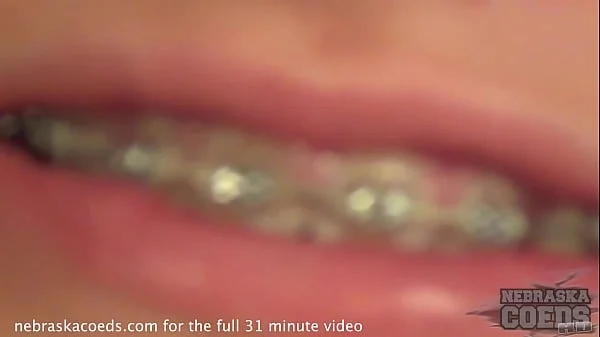 hot teen with braces doing her first time video