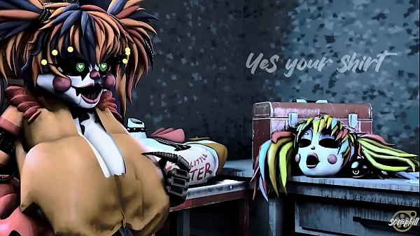 Fnaf Scrap.B Foursome w/Blowjob