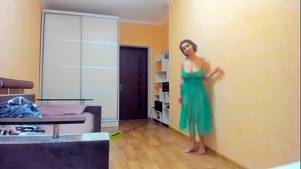 Hot Myla Angel in green transparent dress!