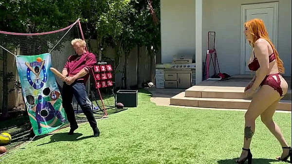 Big Ass Redhead Milf Plays Dick Ball With Step Son's Huge White Cock