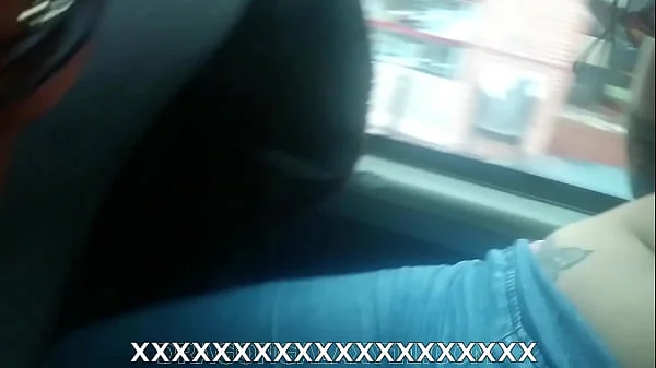 Public sex, blowjob on the bus, almost caught
